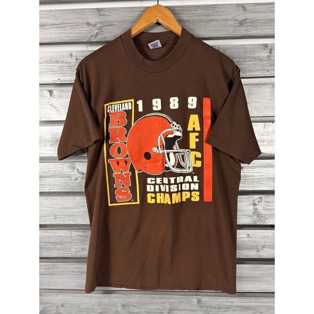 Vintage Trench Cleveland Browns T Shirt Mens L/M Single Stitch USA 80s 1989 EUC